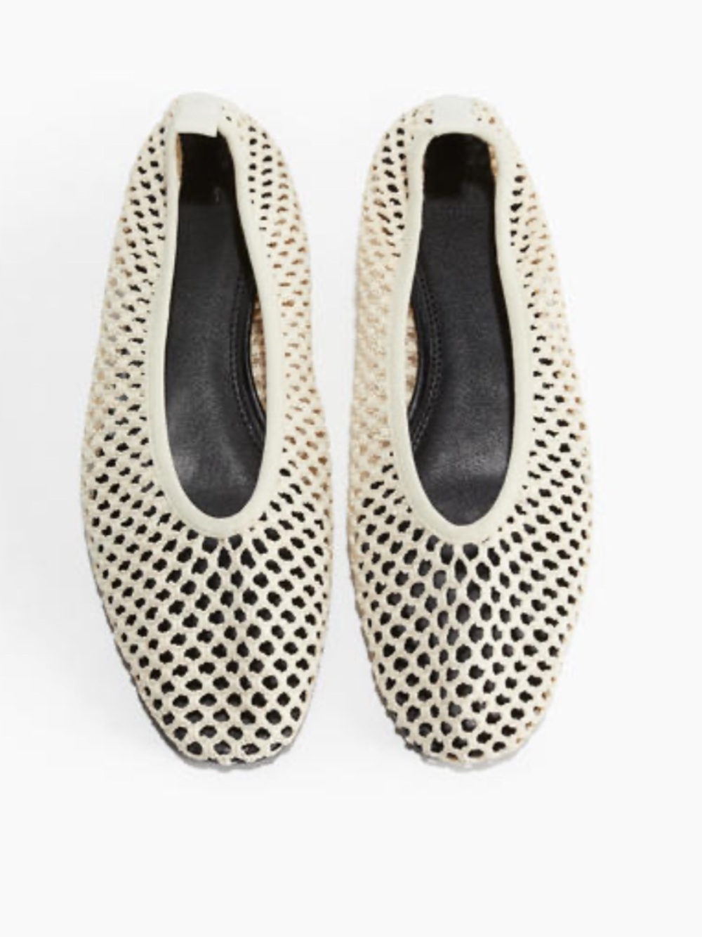 H&M Light Beige Braided Slip-On Flats